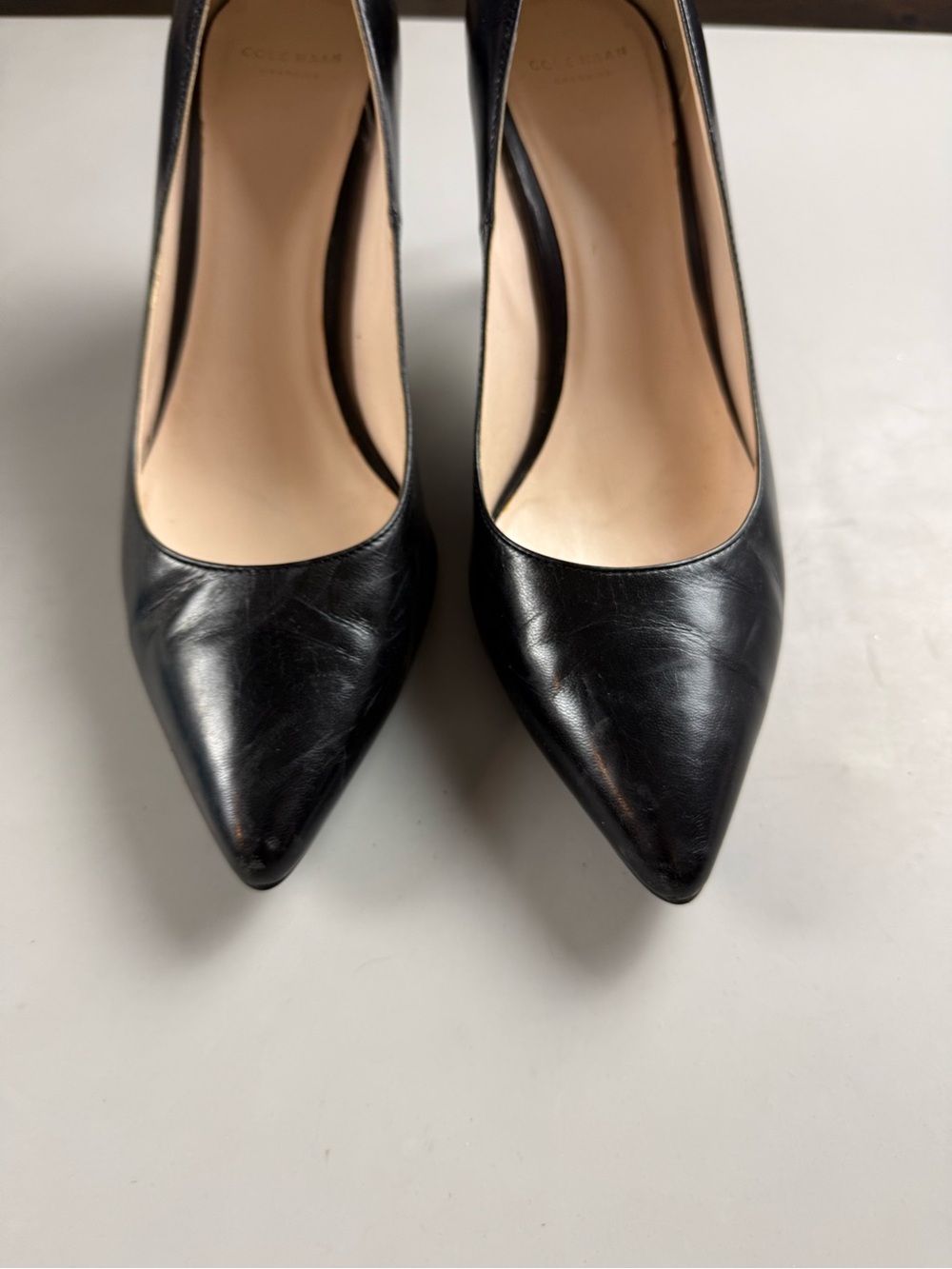 Cole Haan Grand.OS Black Leather Pointed Toe Classic Pumps Heels Womens 9 B - Picture 6 of 9
